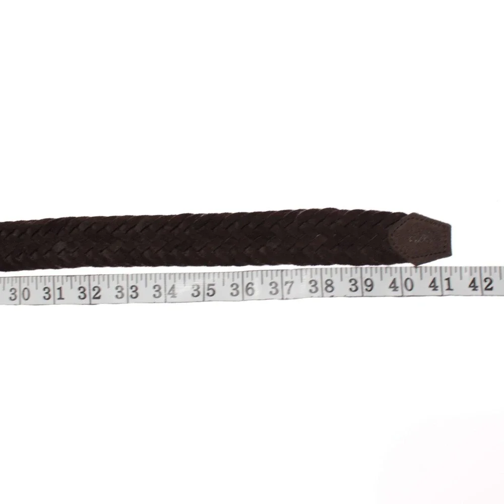 Luciano Barbera NWT Lined Braided Belt Size 95 (~US 34) in Brown Suede Leather